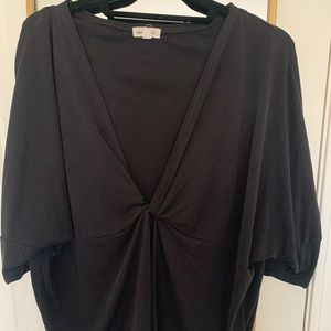 Deep V dark grey top